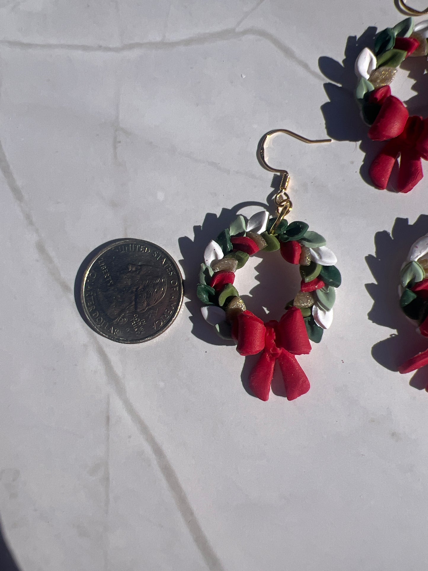 Wreath w/ Bow Earrings