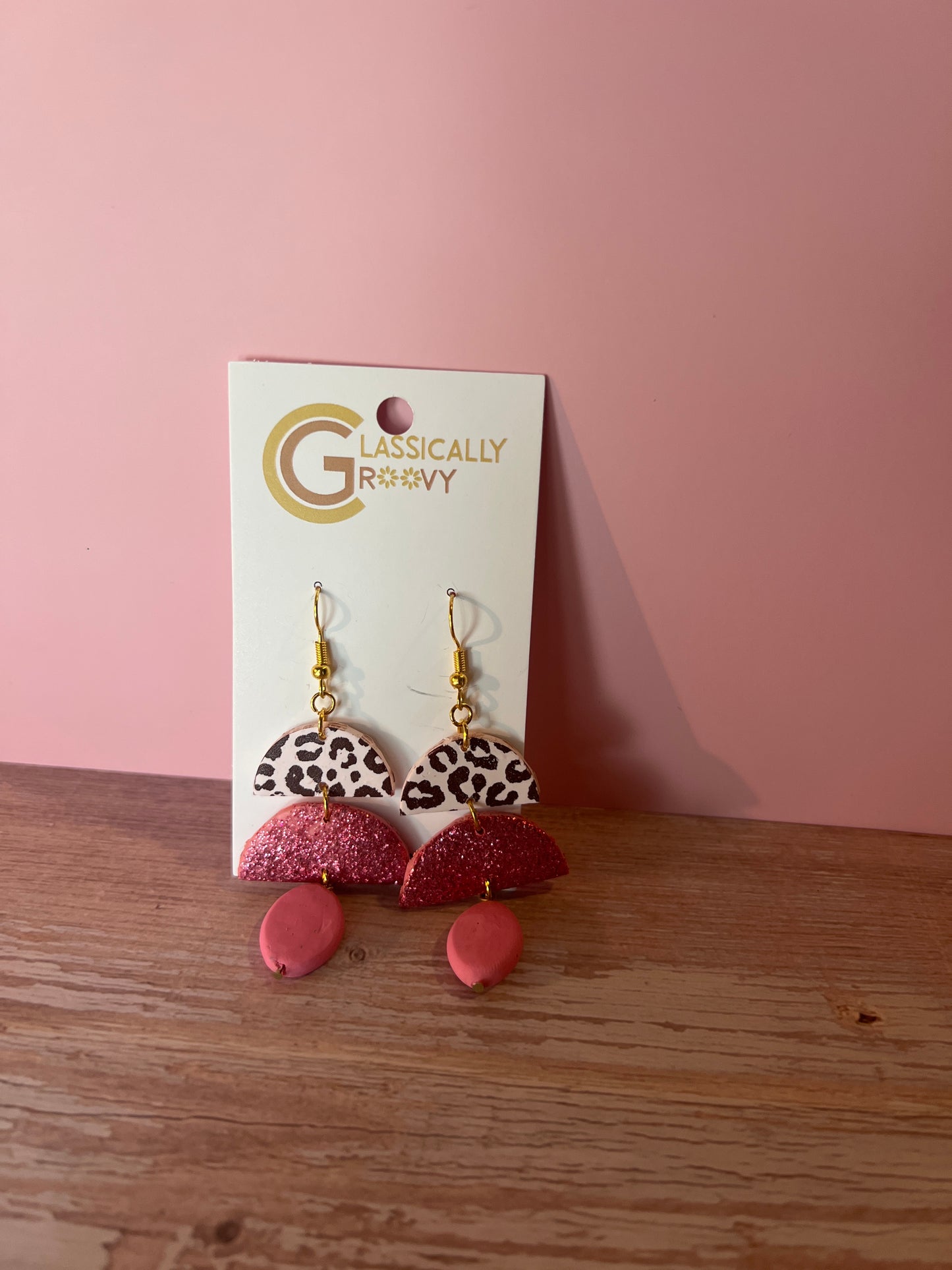 Pink Animal Print Earrings