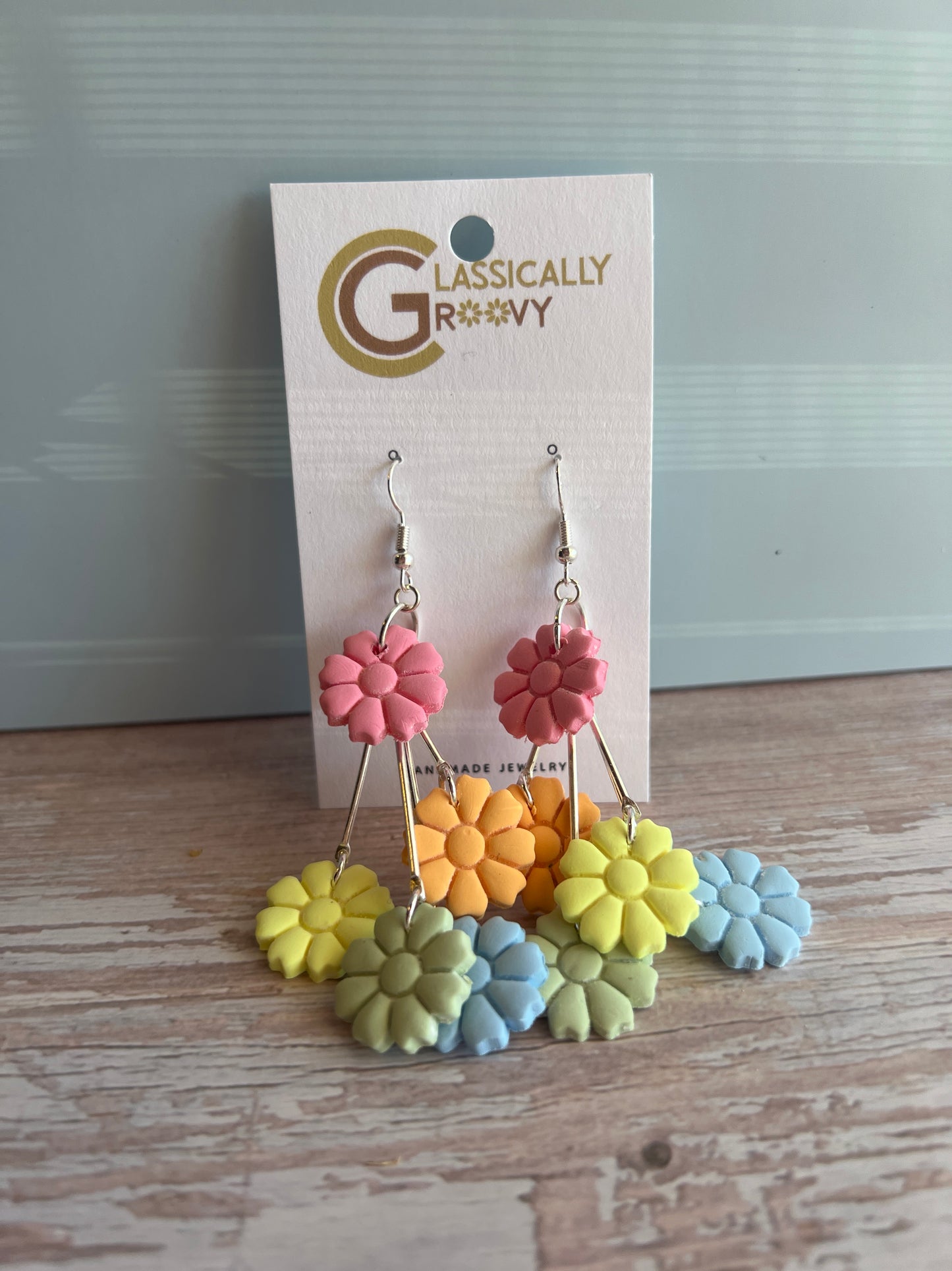 Pastel Layered Daisy Earrings