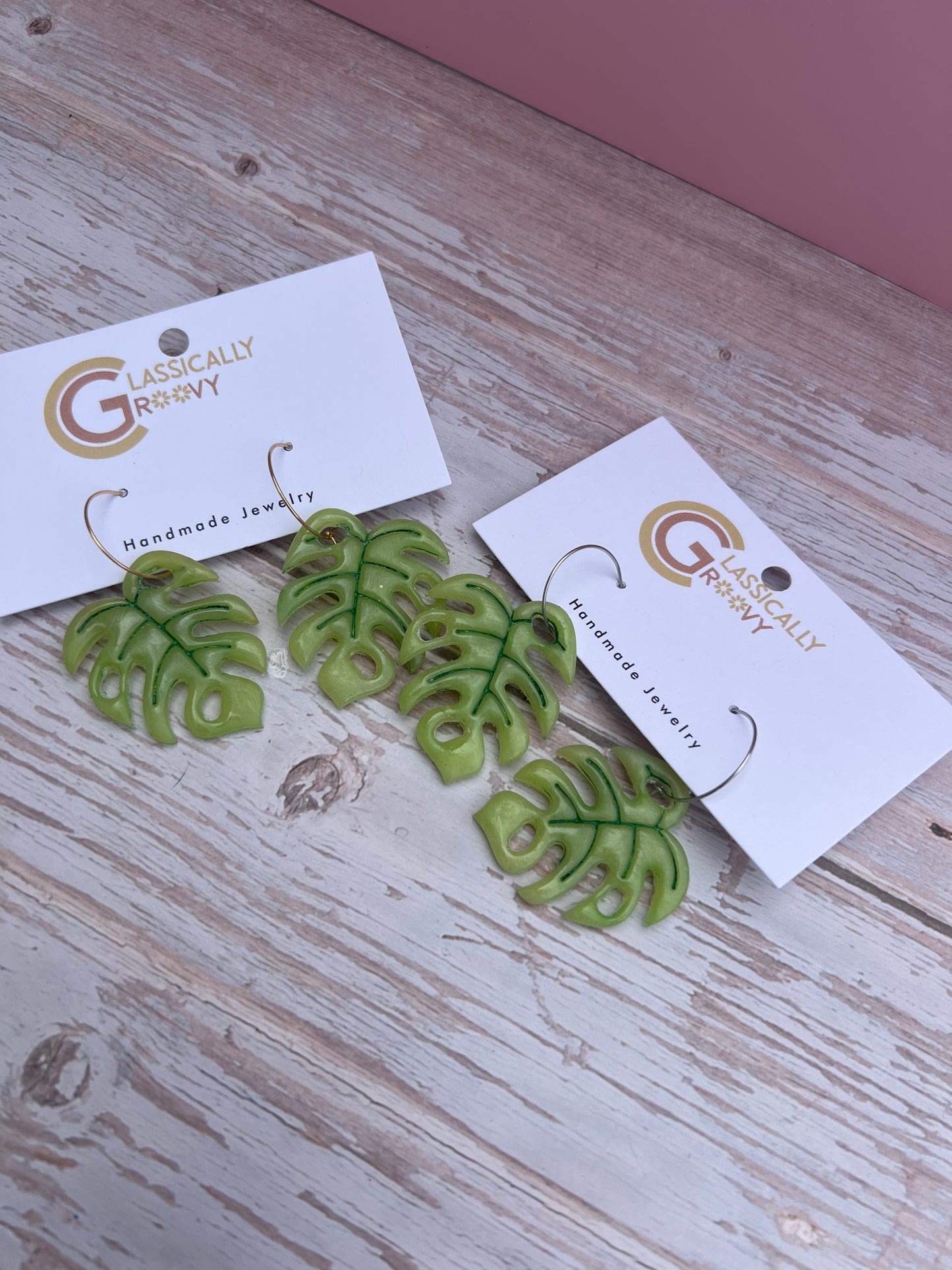 Monstera Leaf Hoops