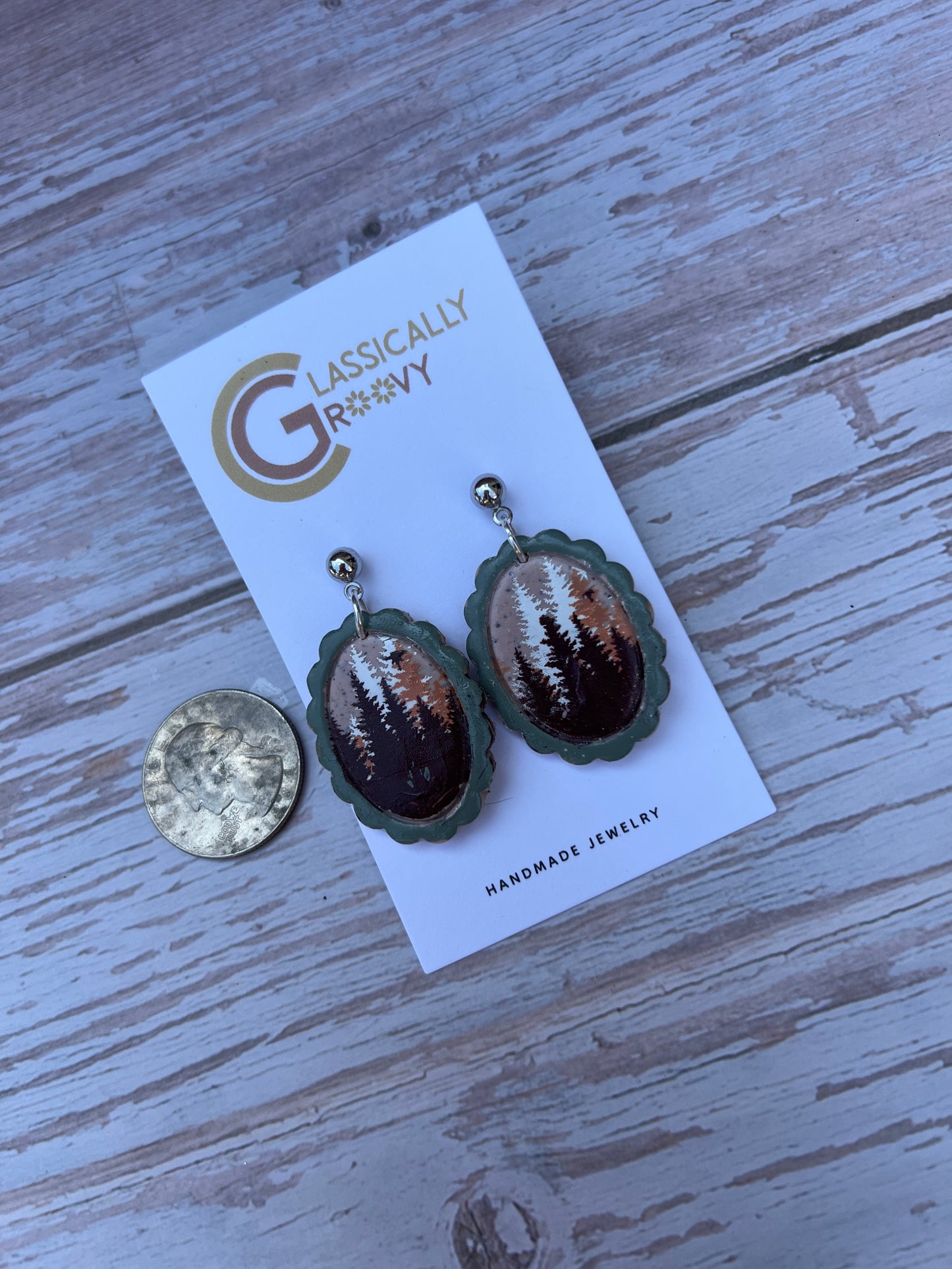 Mountain Framed Earrings