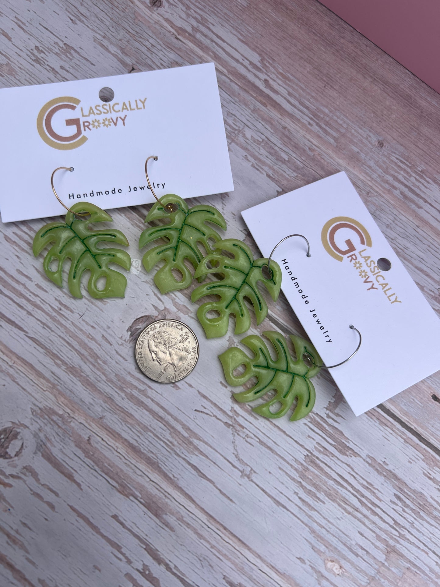 Monstera Leaf Hoops