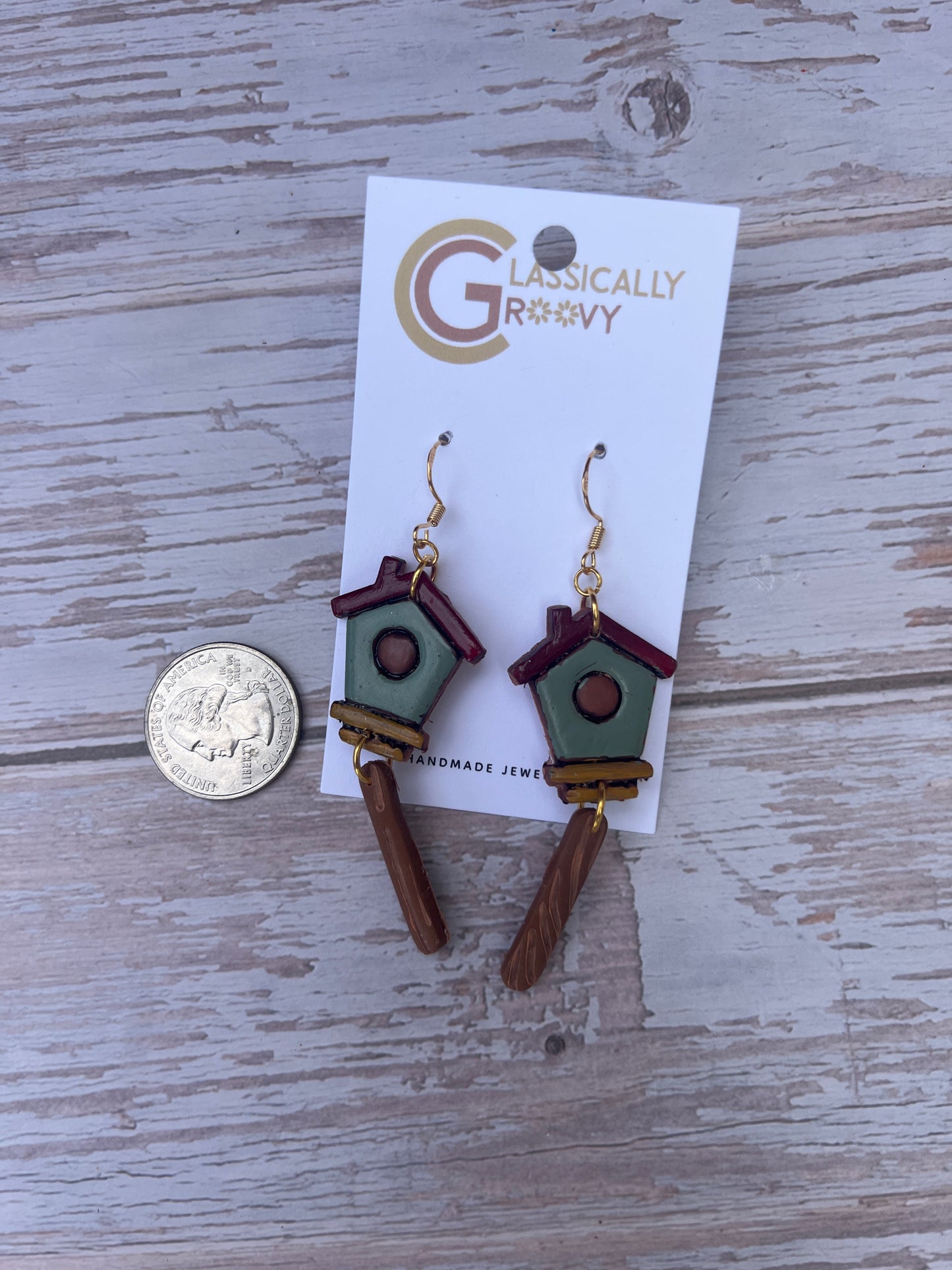 Bird House Earrings