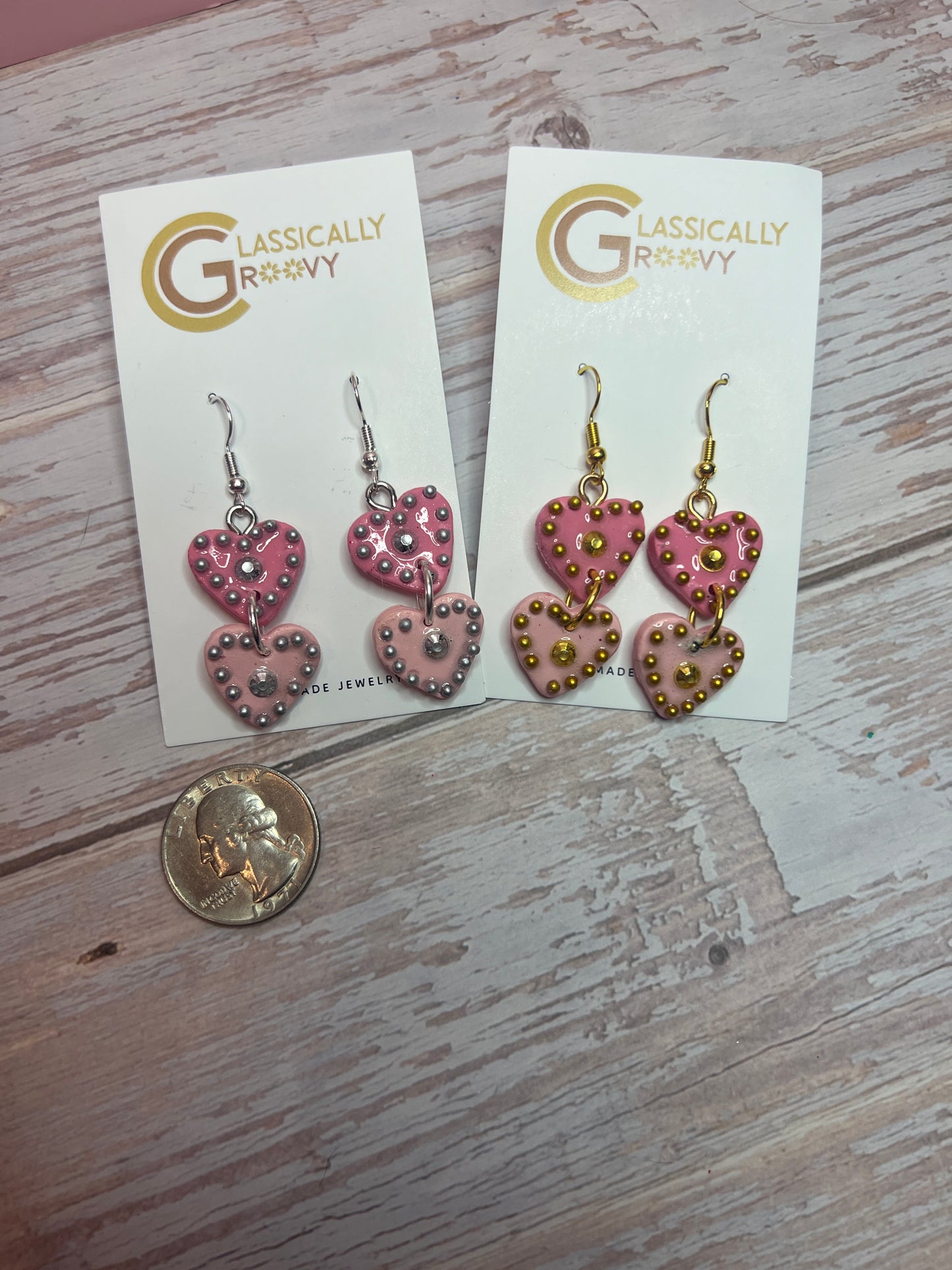 Rhinestone Heart Earrings
