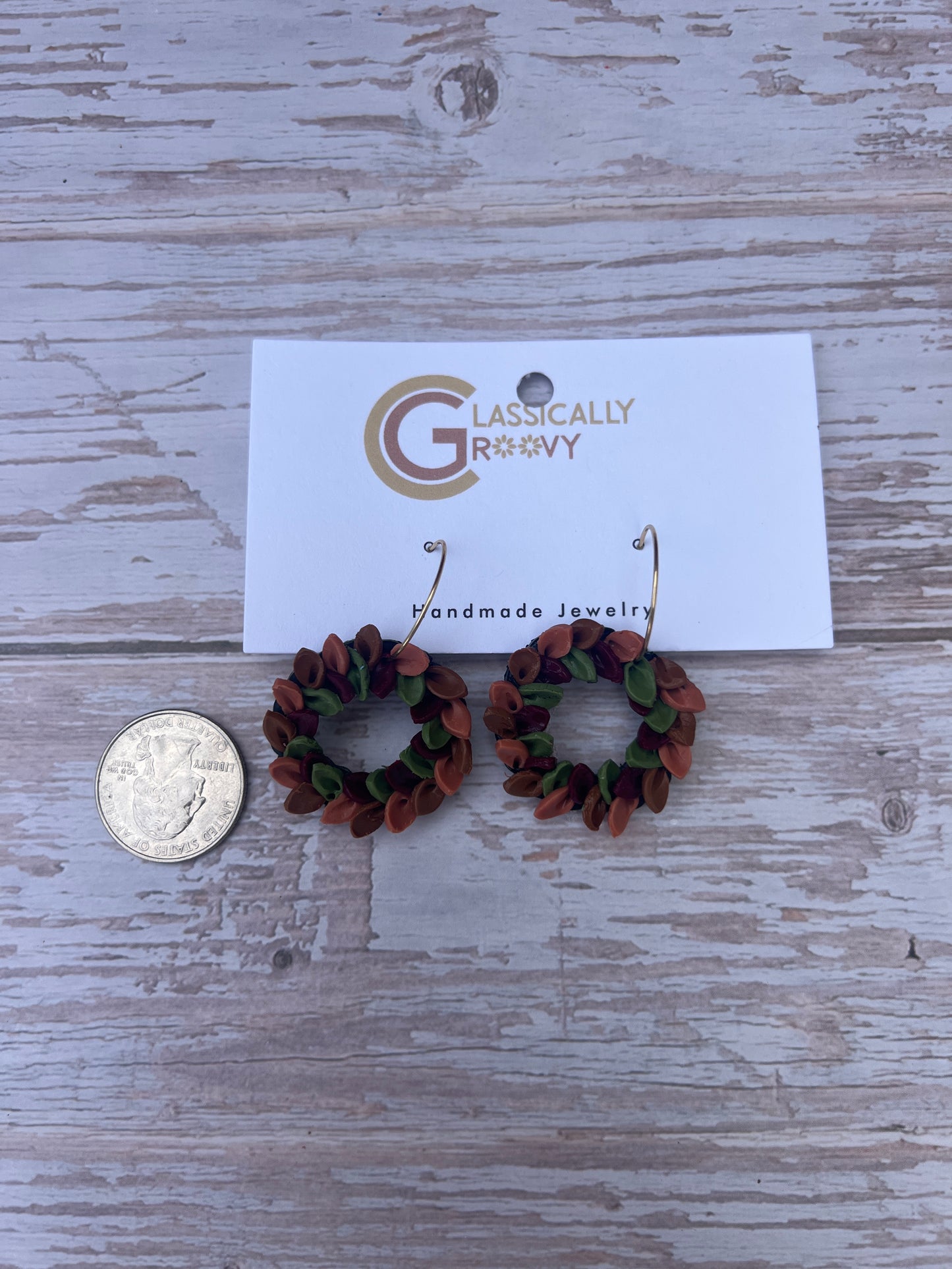 Autumn Wreath Hoop Earrings