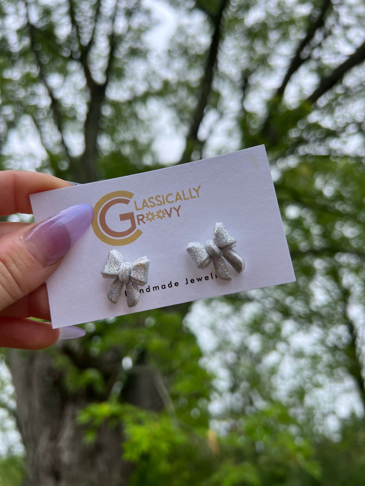 Mini Sparkle Bow Studs