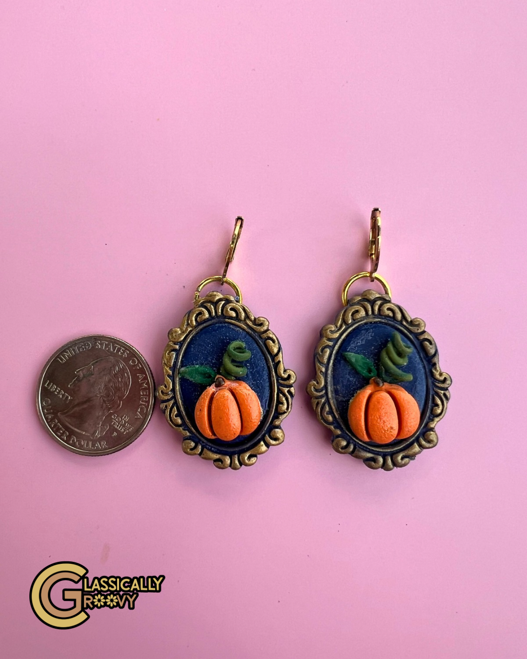 Framed Pumpkin Earrings