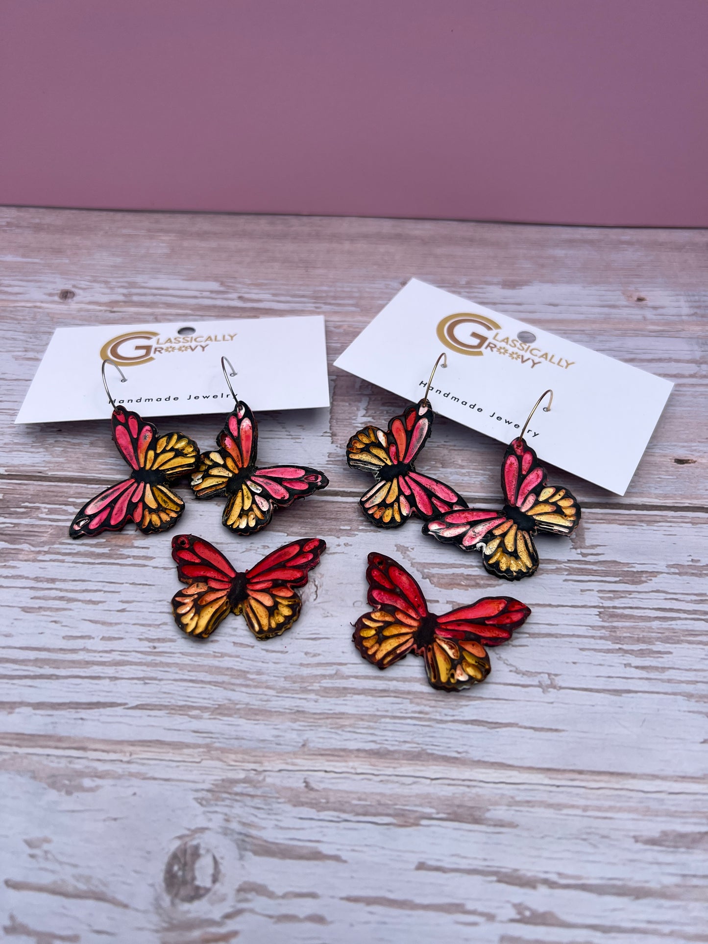 Sunrise Butterfly Hoops