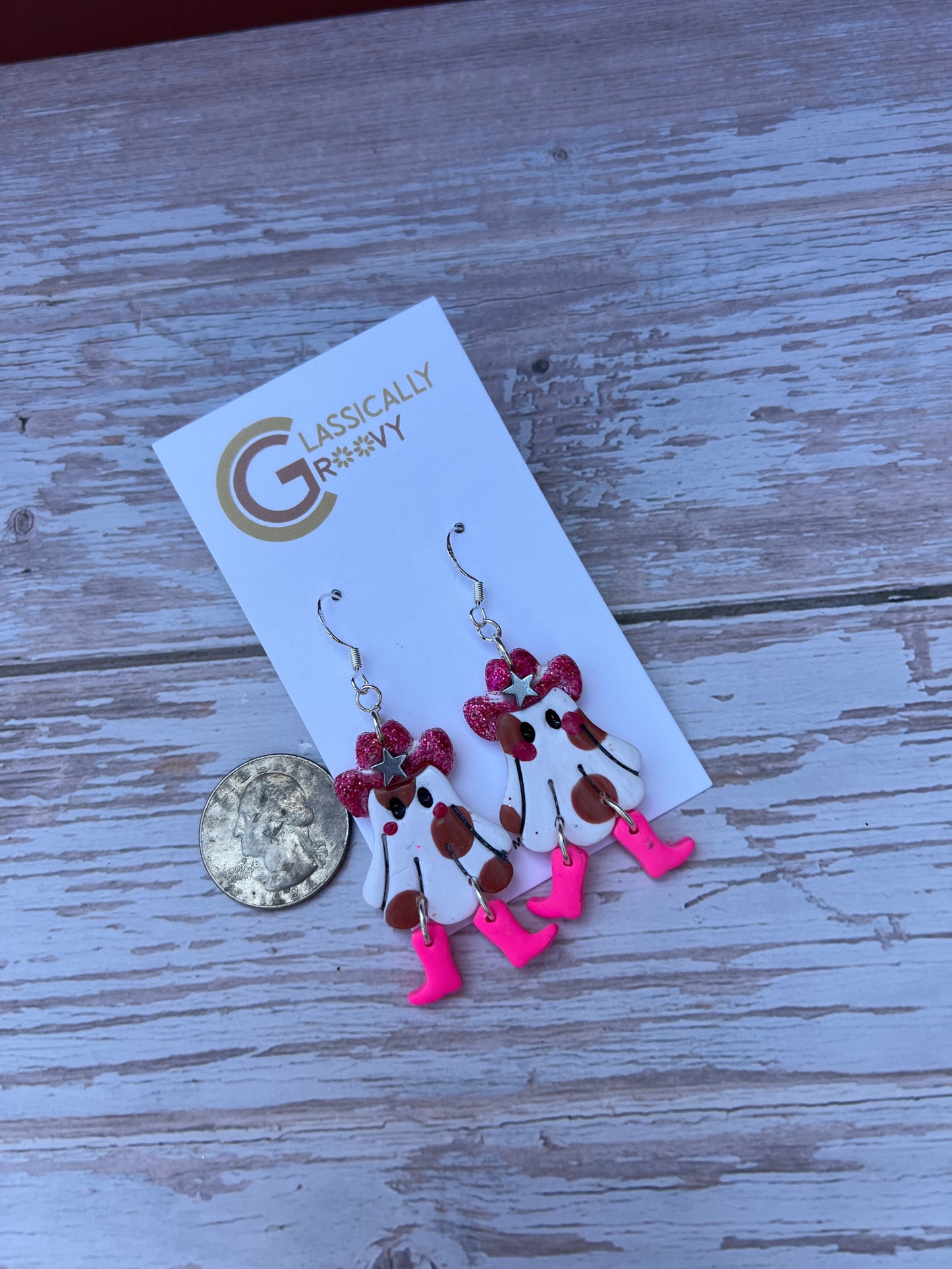 Pink Pony Ghost Earrings