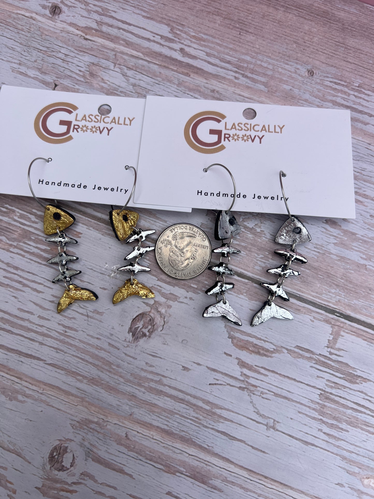 Faux Metal Fish Hoops