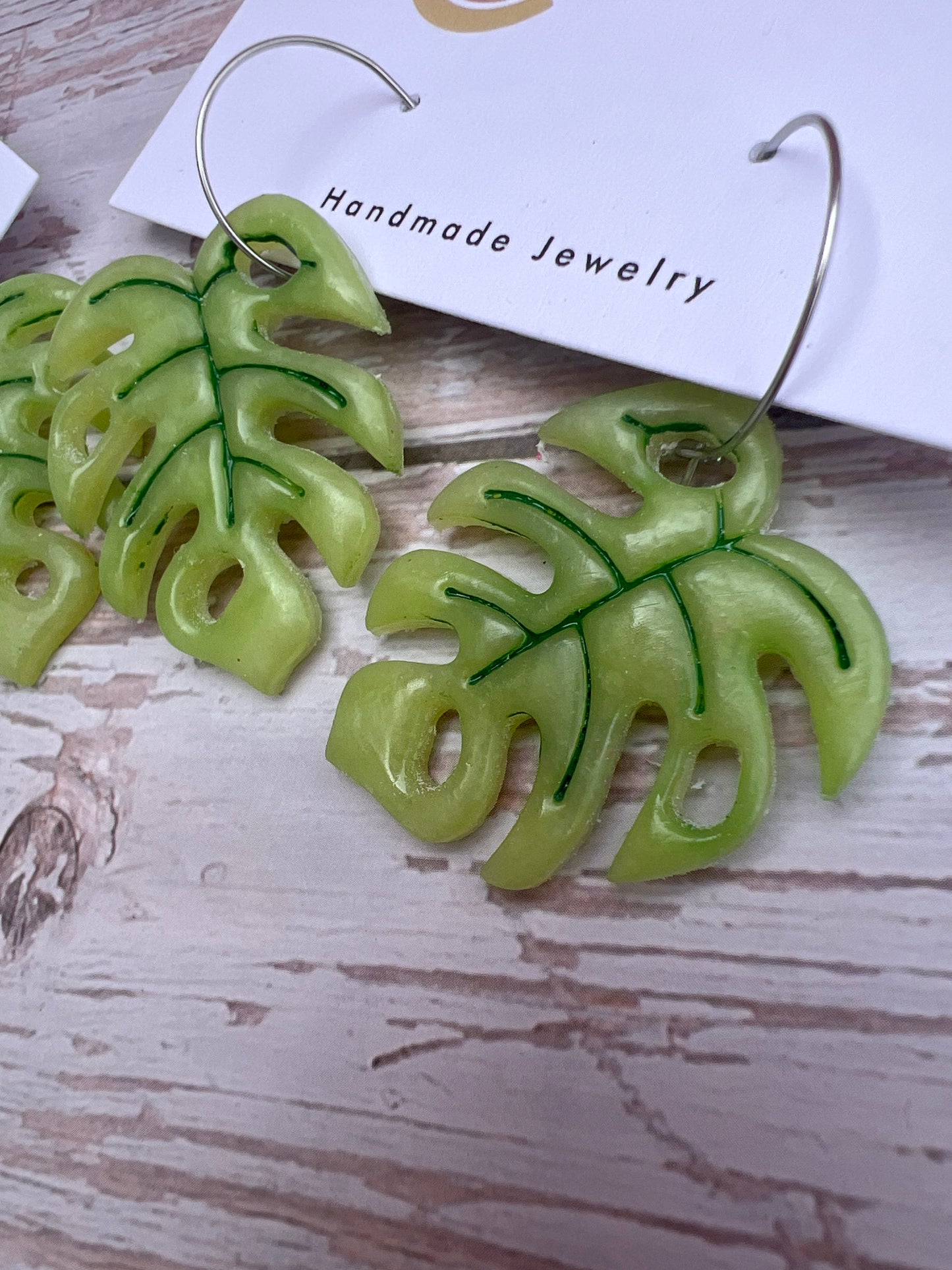 Monstera Leaf Hoops
