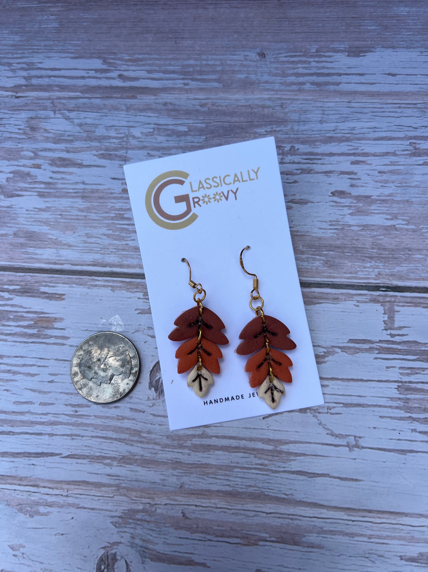 Falling Trio Leaf Earrings