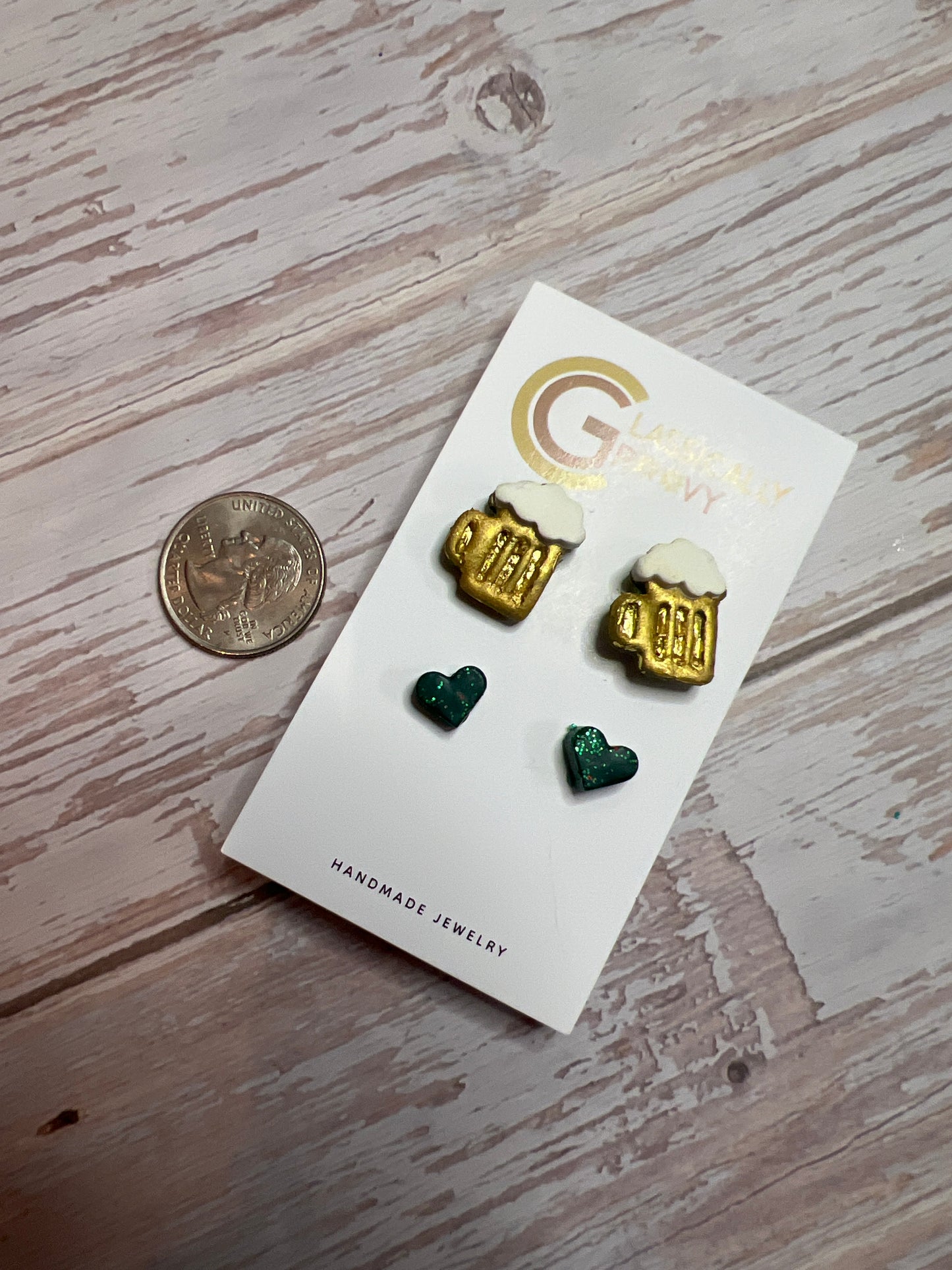 Beer & Mini Heart Stud Pack