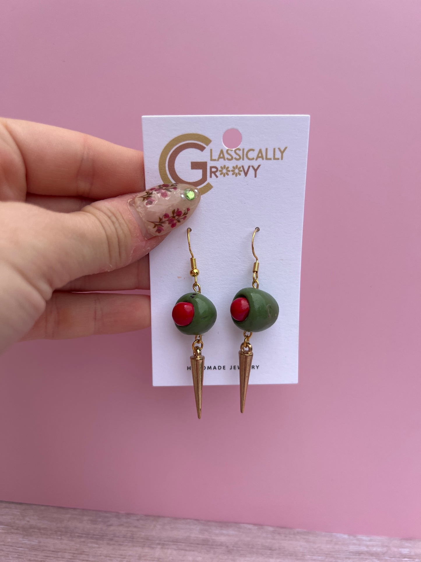 Olive Spike Earrings