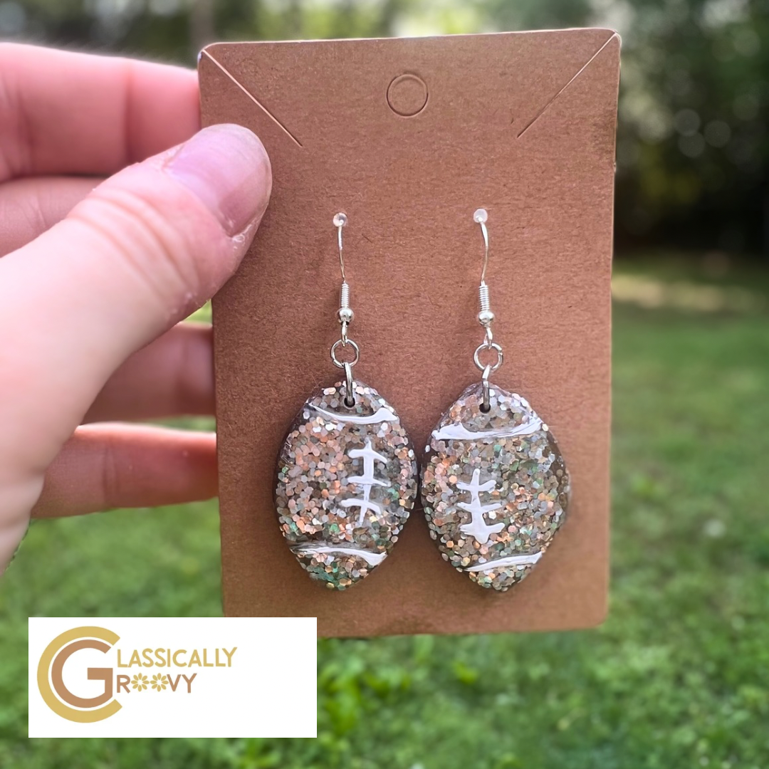 Sparkling Football Earrings 