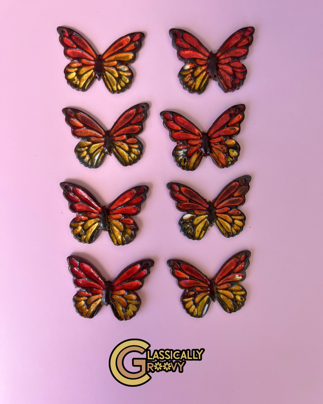 Sunrise Butterfly Hoops