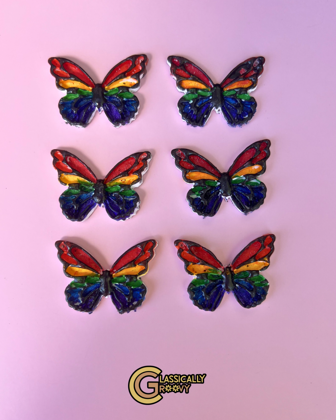 Rainbow Butterfly Hoops