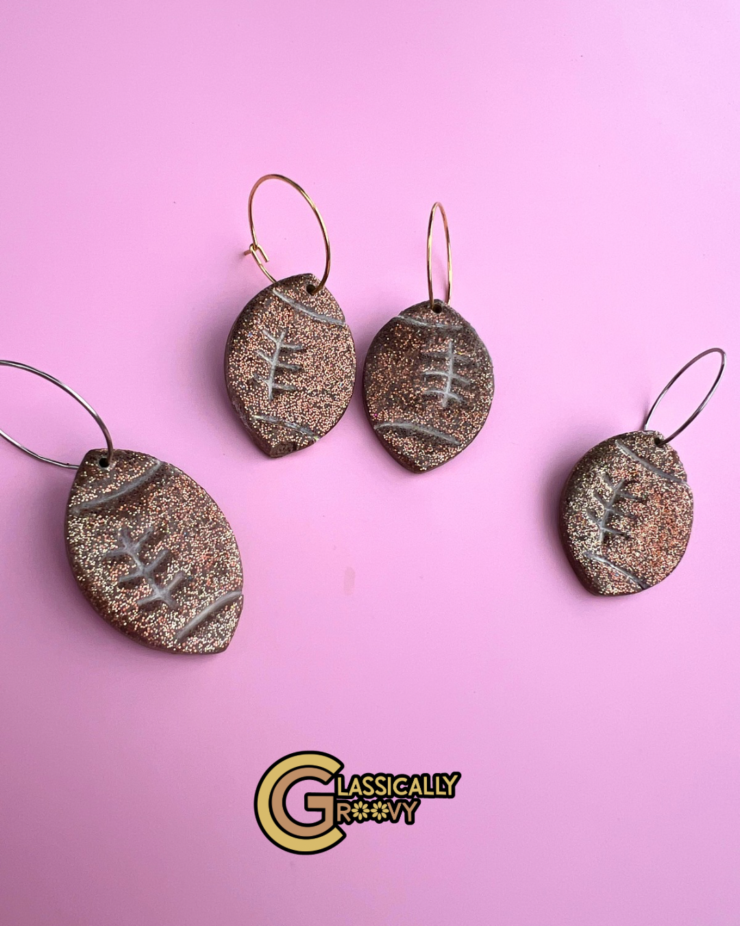 Football Hoop Earrings