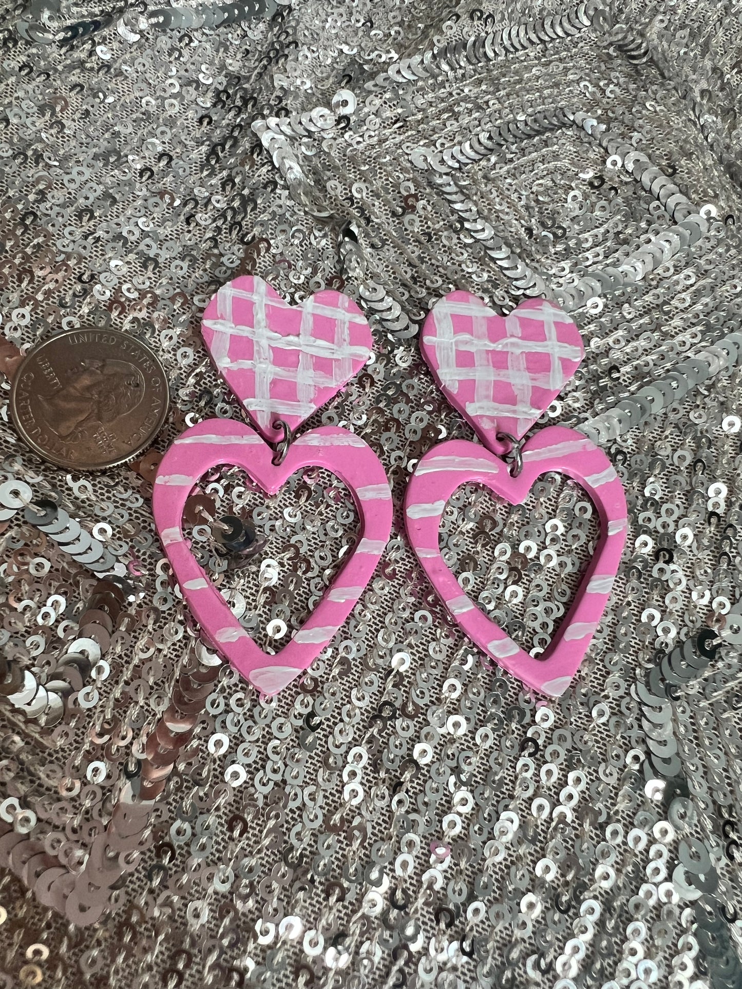 Pink Heart Earrings