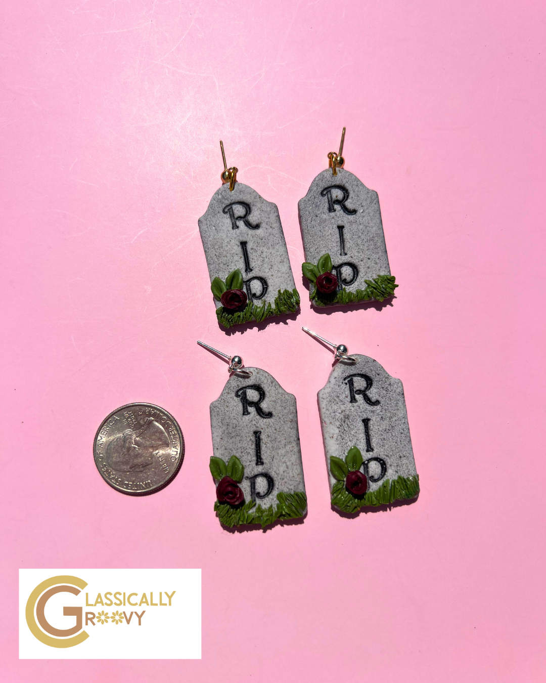 Headstone Earrings