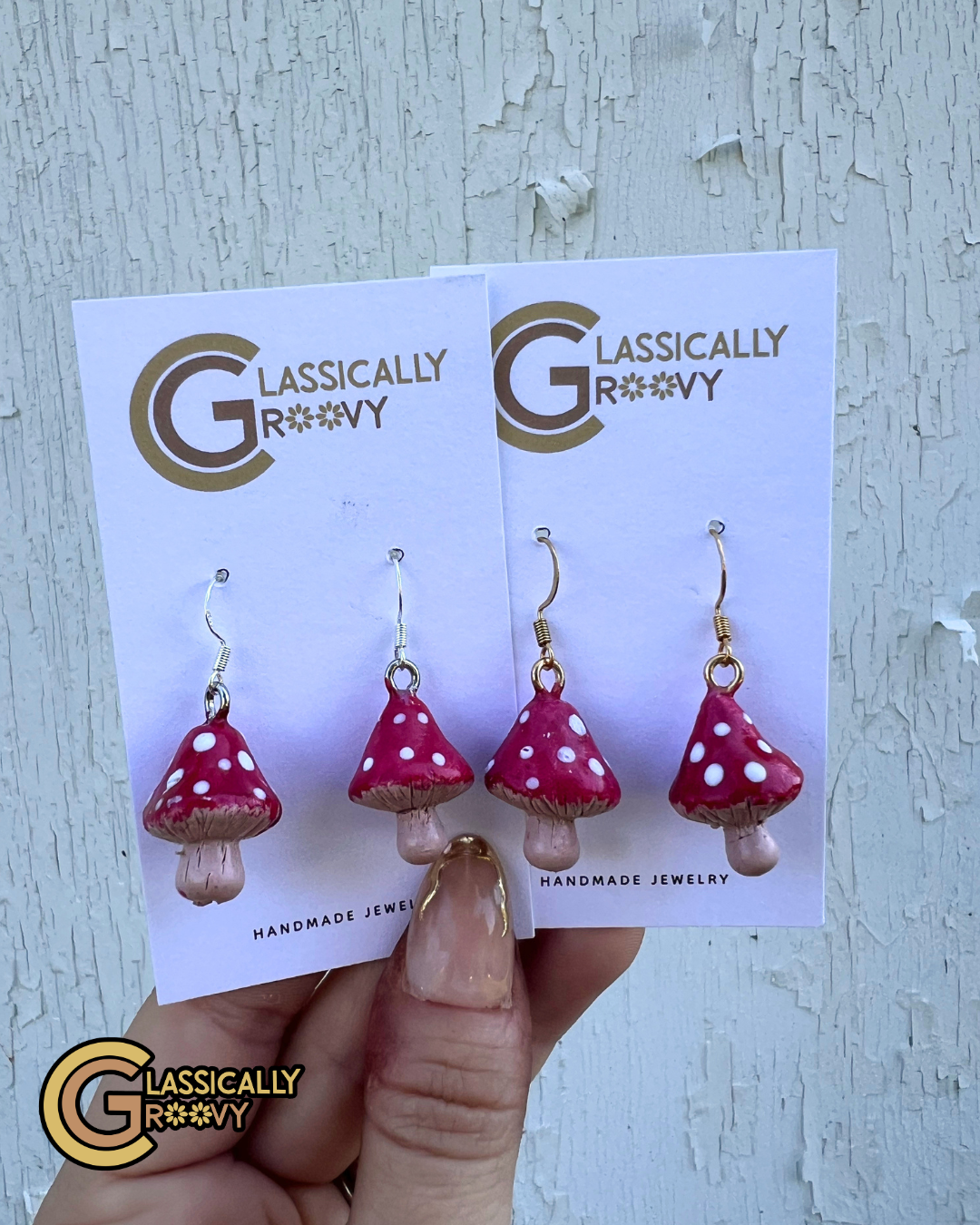Sculpted Mushroom Earrings