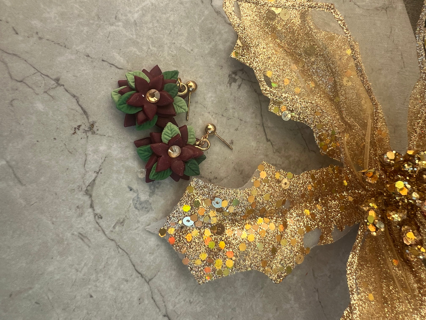 Poinsettia Fancy Studs