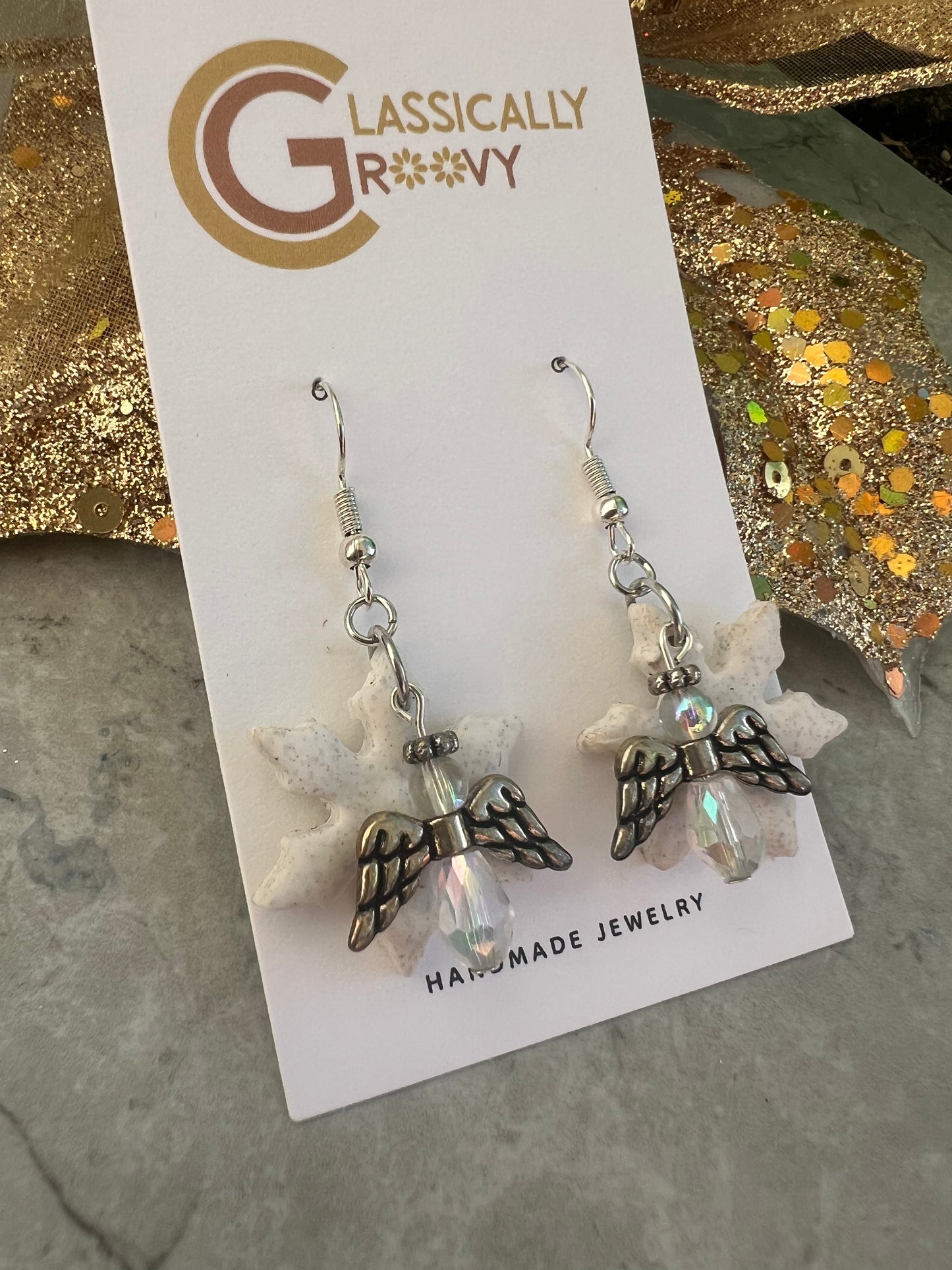 Beaded Snowflake Earrings