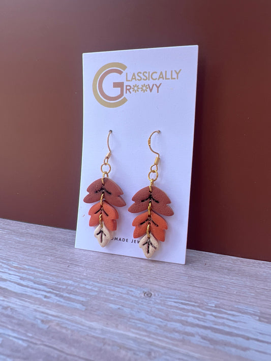 Falling Trio Leaf Earrings