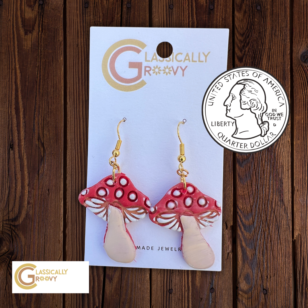 Red Mushroom Earrings