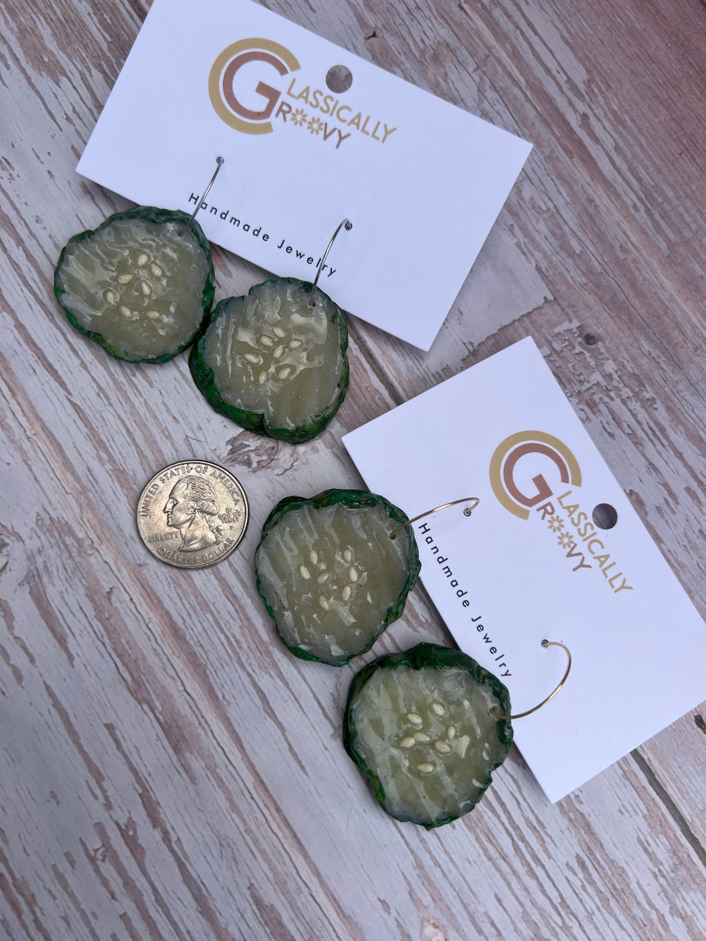 Pickle Chip Hoops