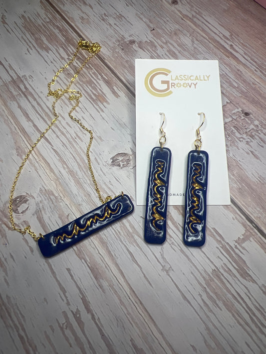 Navy Mama Jewelry Set