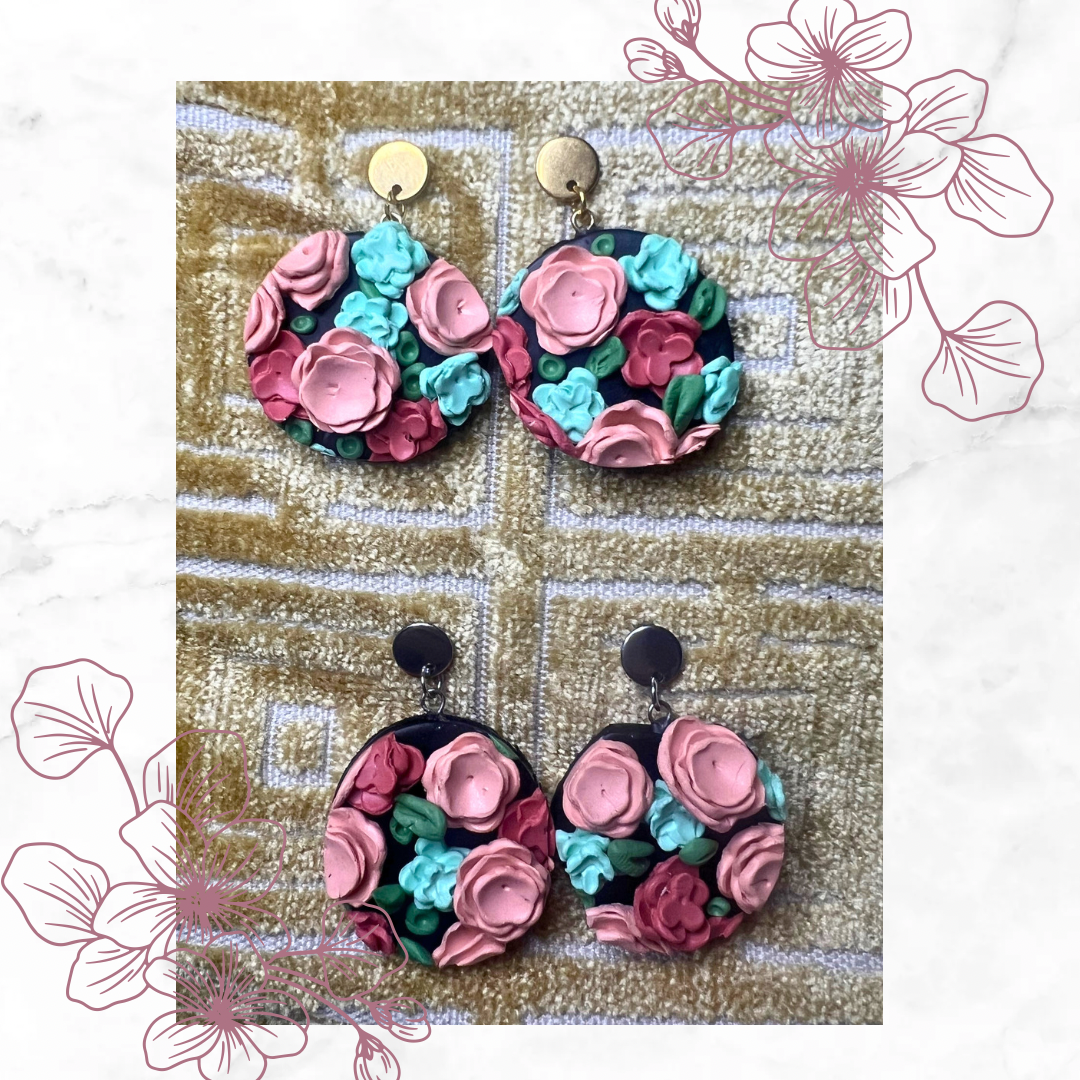 Large Floral Earrings