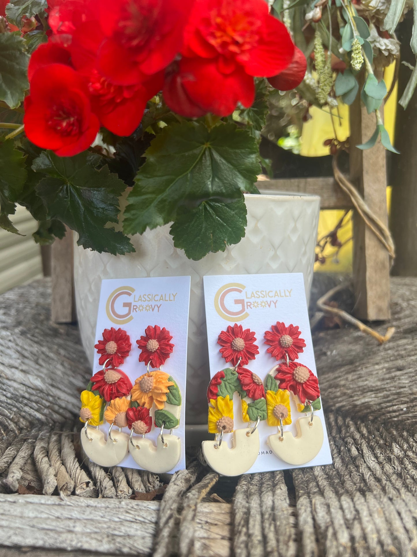 Fall Floral Arch Earrings