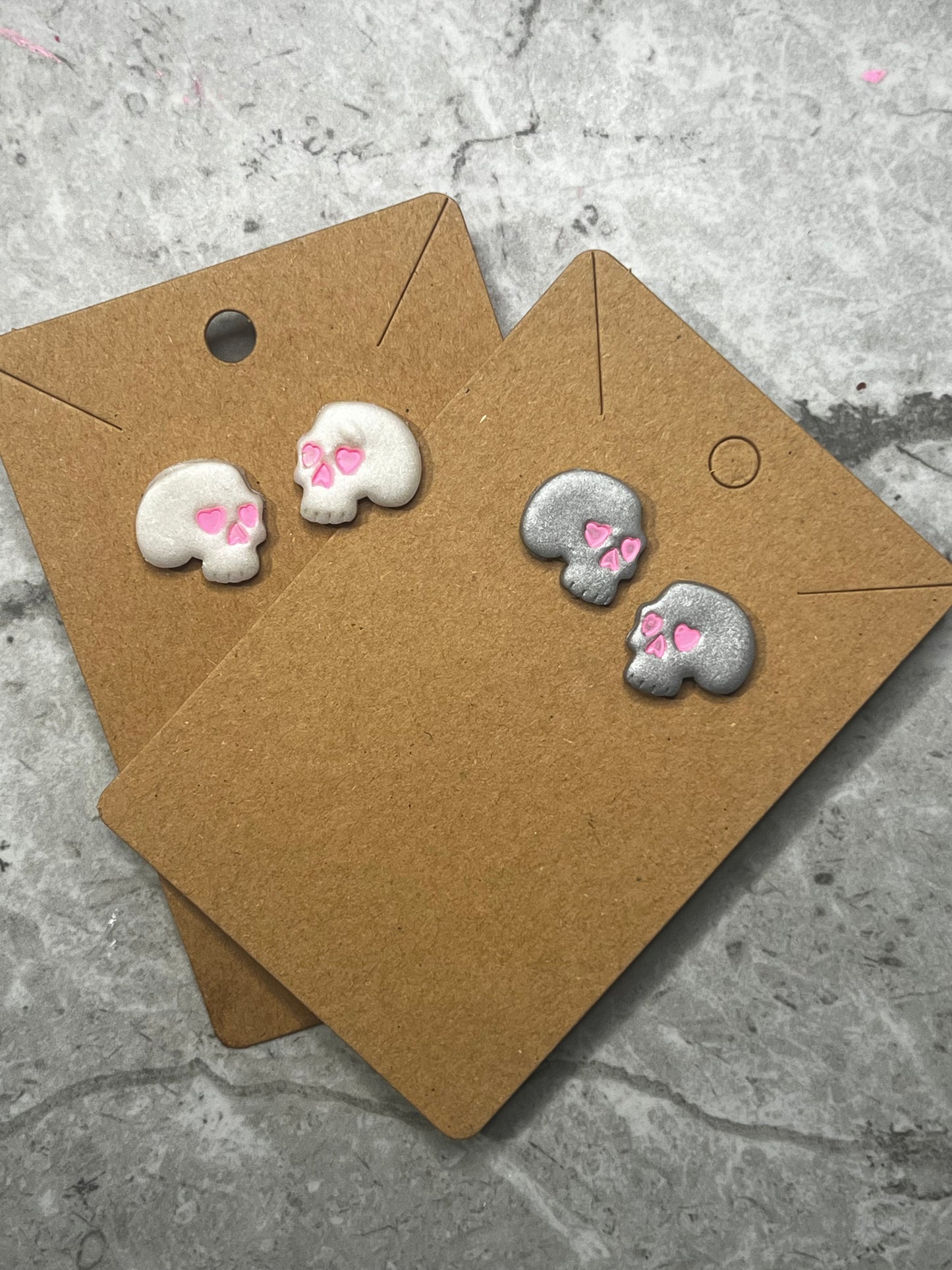 Valentine Skull Studs