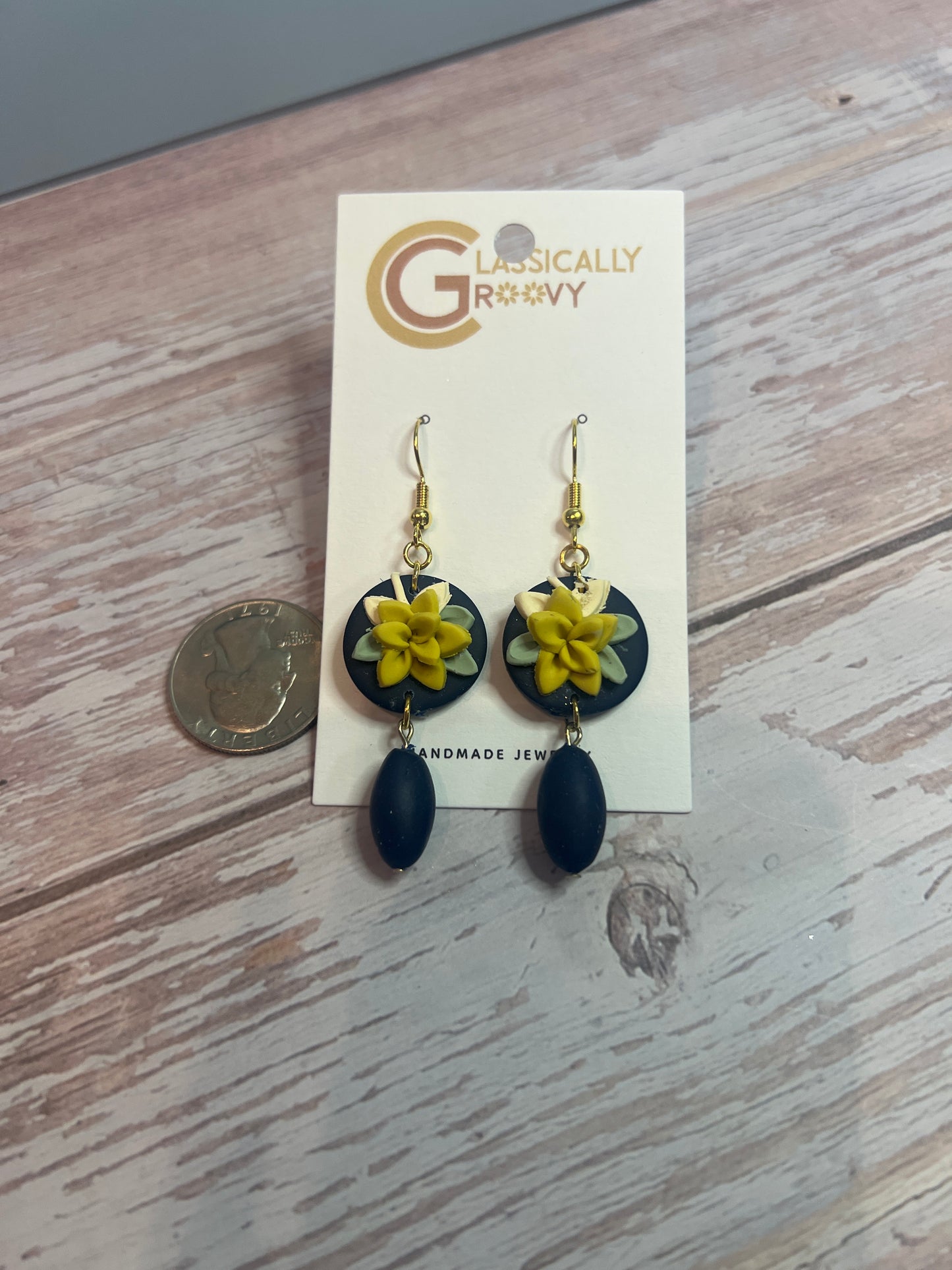 Navy Orchid Earrings