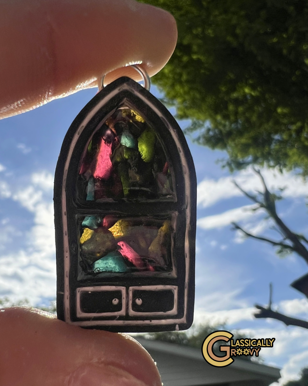 Stained Glass Bookshelf Earrings