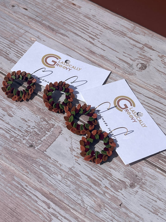 Autumn Wreath Hoop Earrings