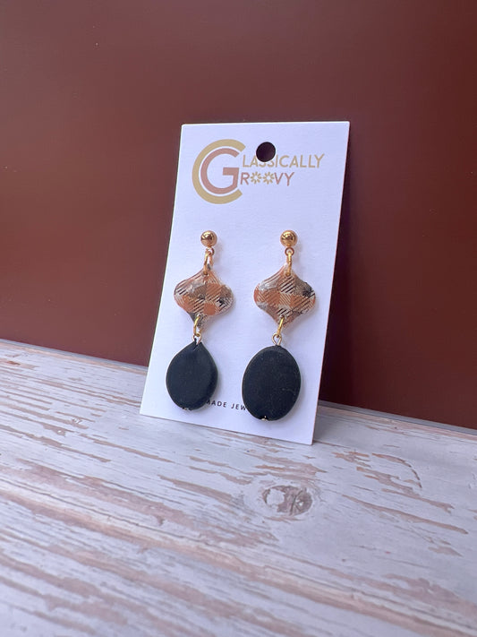 Plaid Droplet Earrings