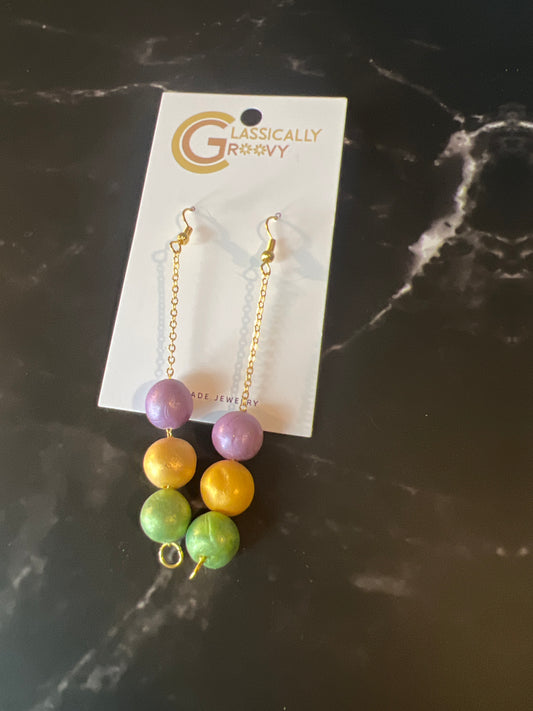 Mardi Gras Bead Earrings