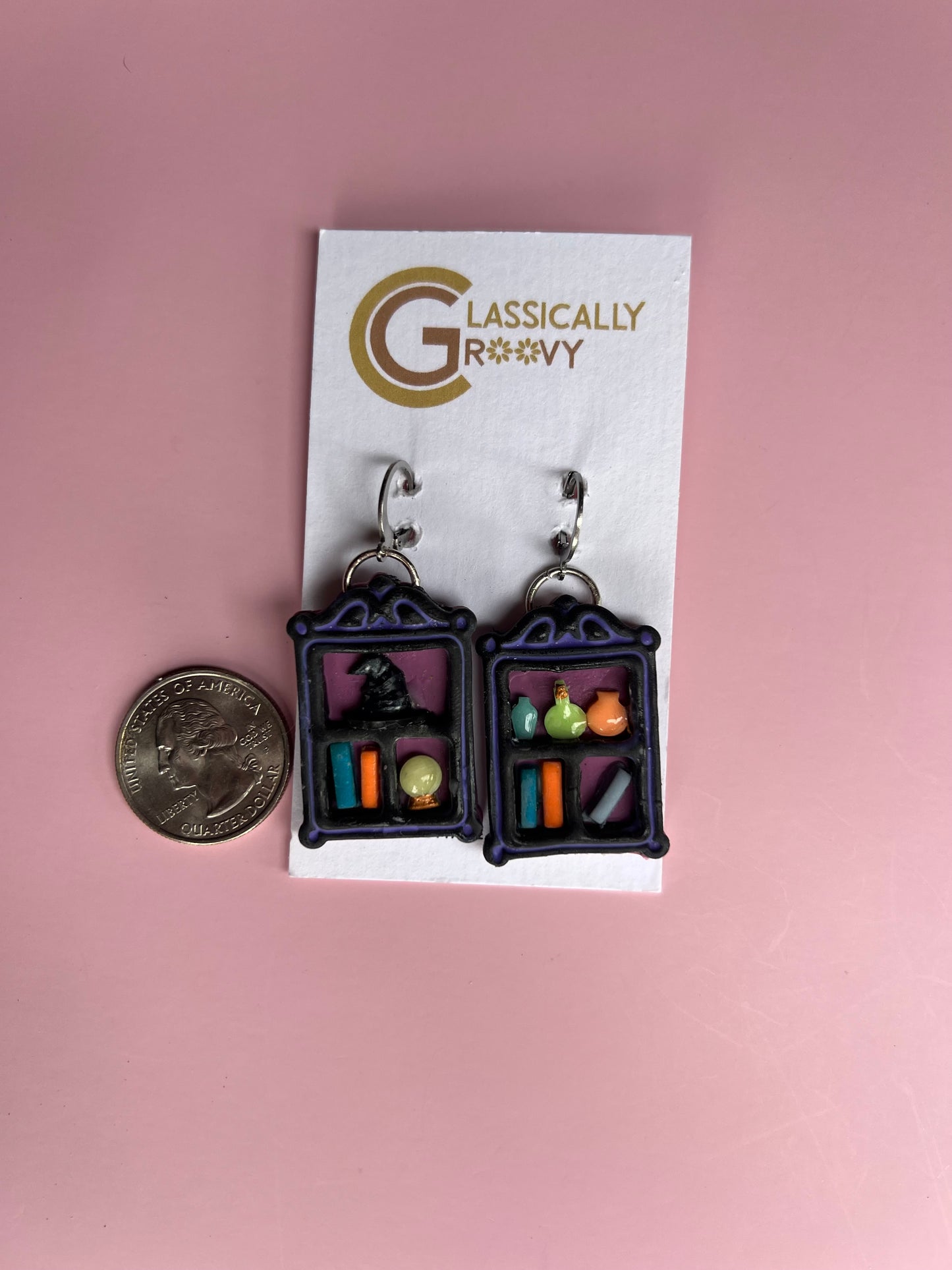 Enchanted Bookshelf Earrings