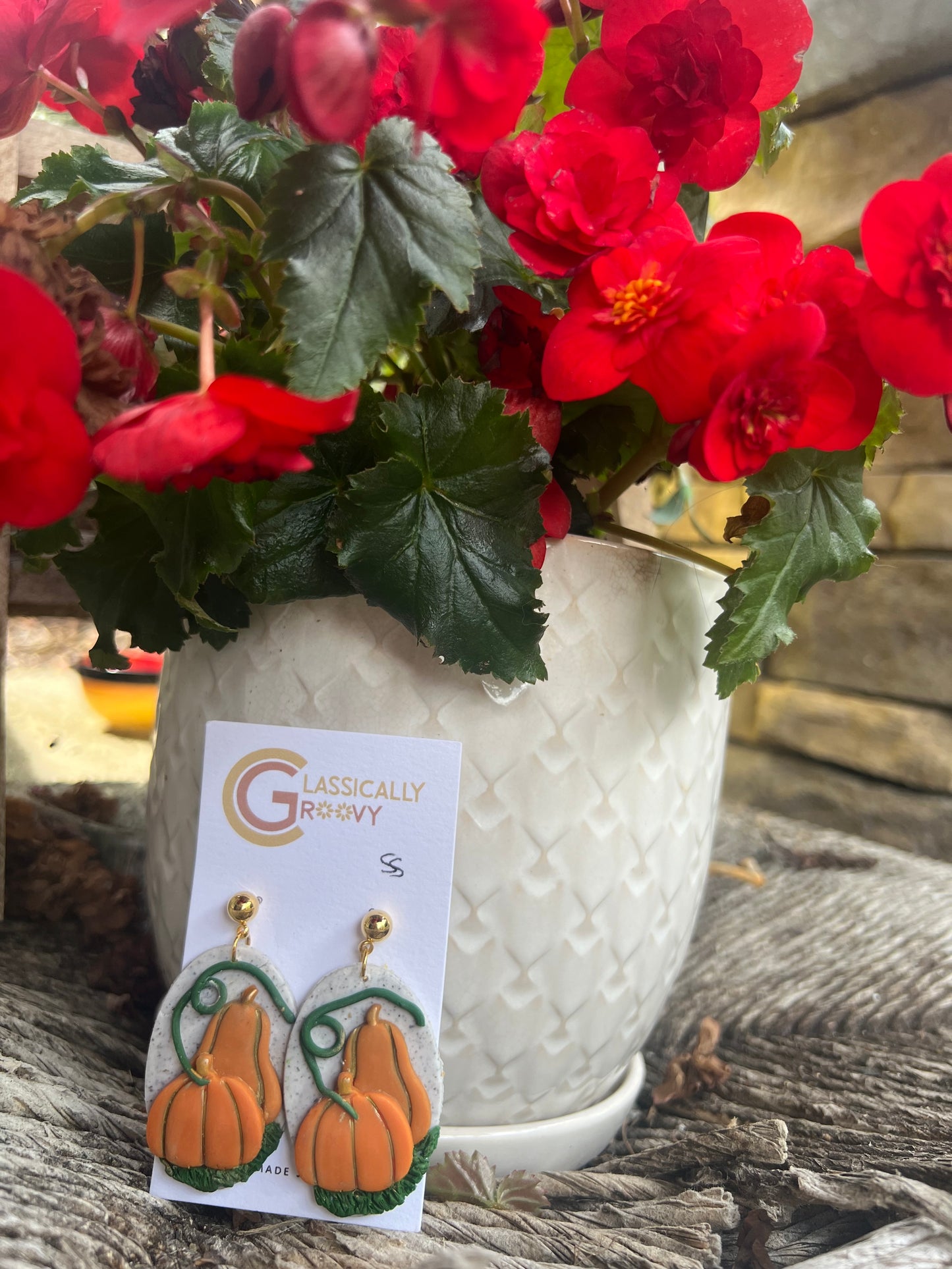 Pumpkin landscape Earrings