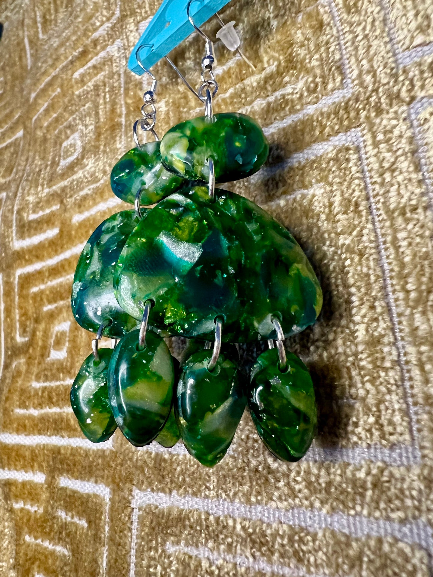 Emerald Stone Dangle Earrings