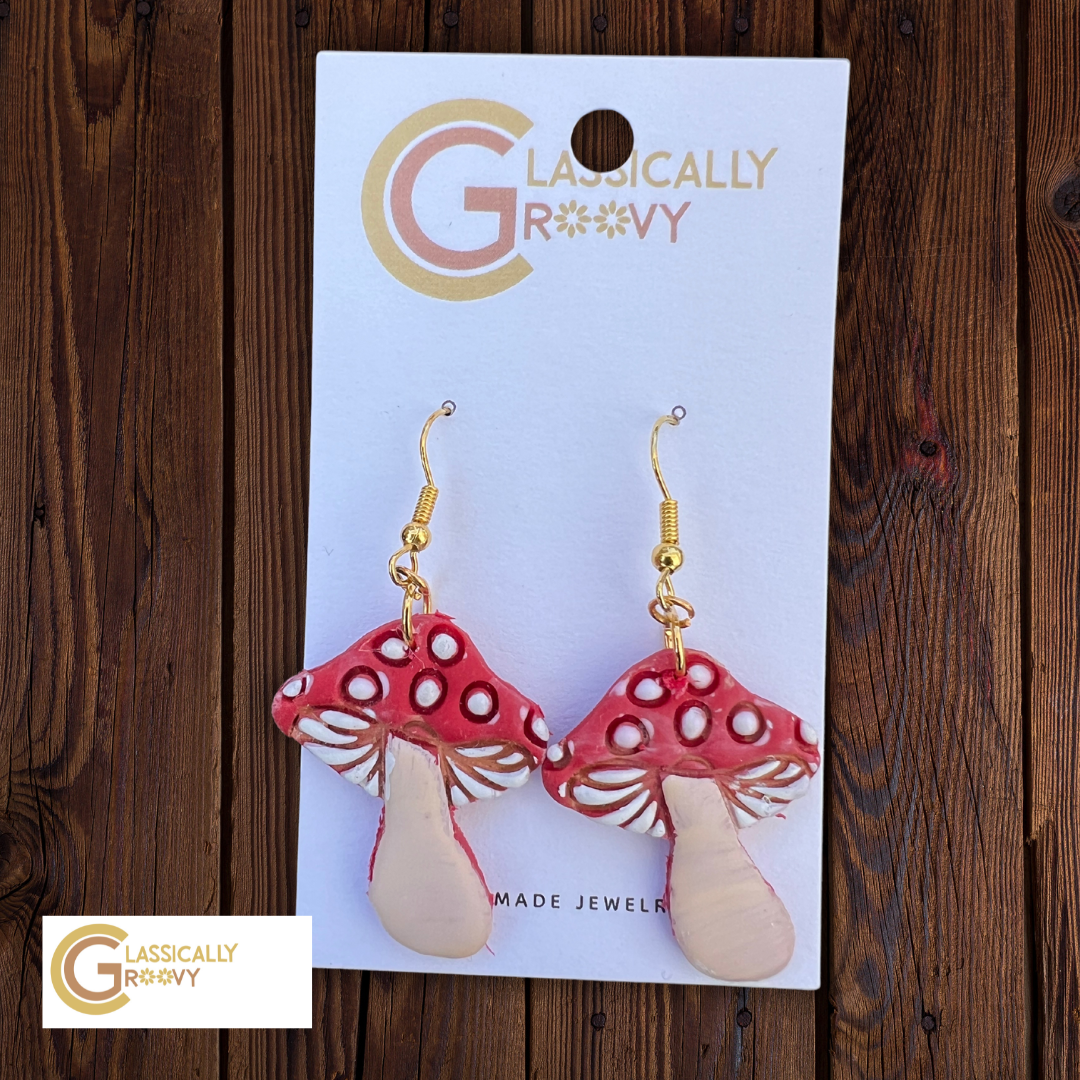 Red Mushroom Earrings