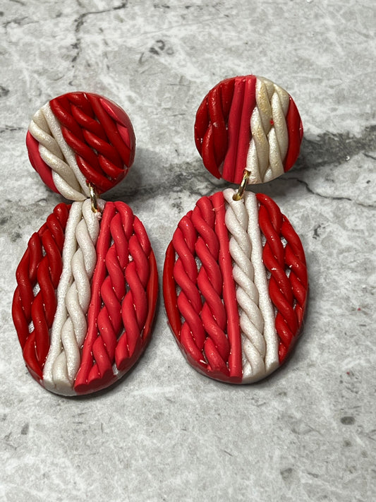 Knitted Oval Earrings