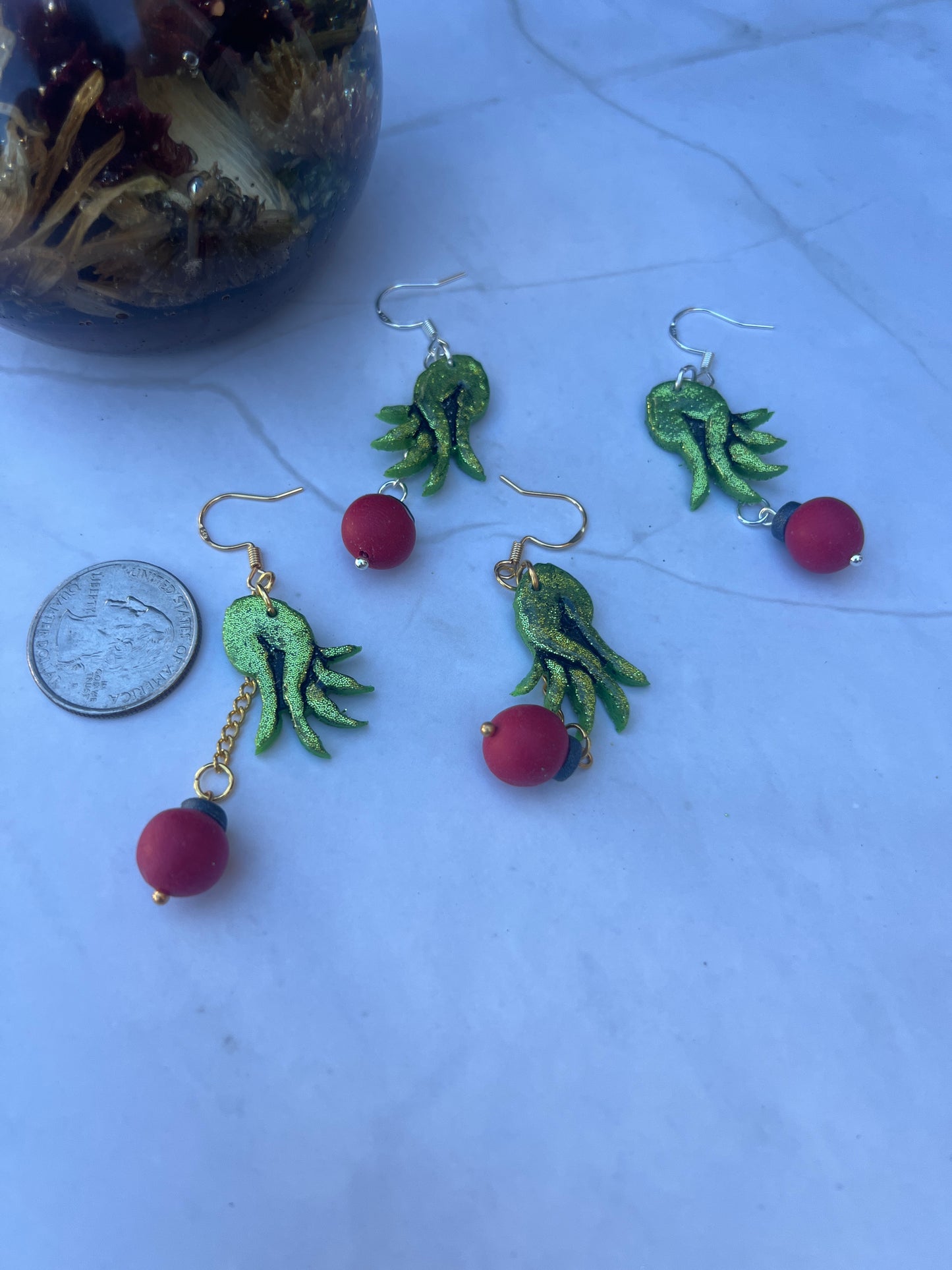 Grinch Hand Earrings