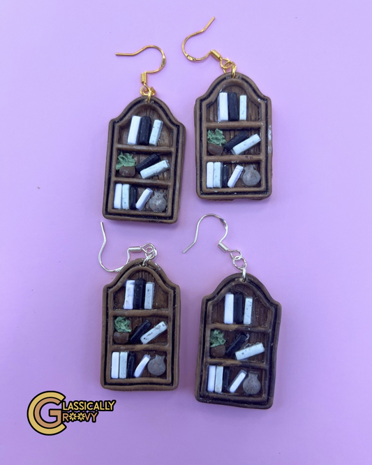 Classic Library Bookshelf Earrings