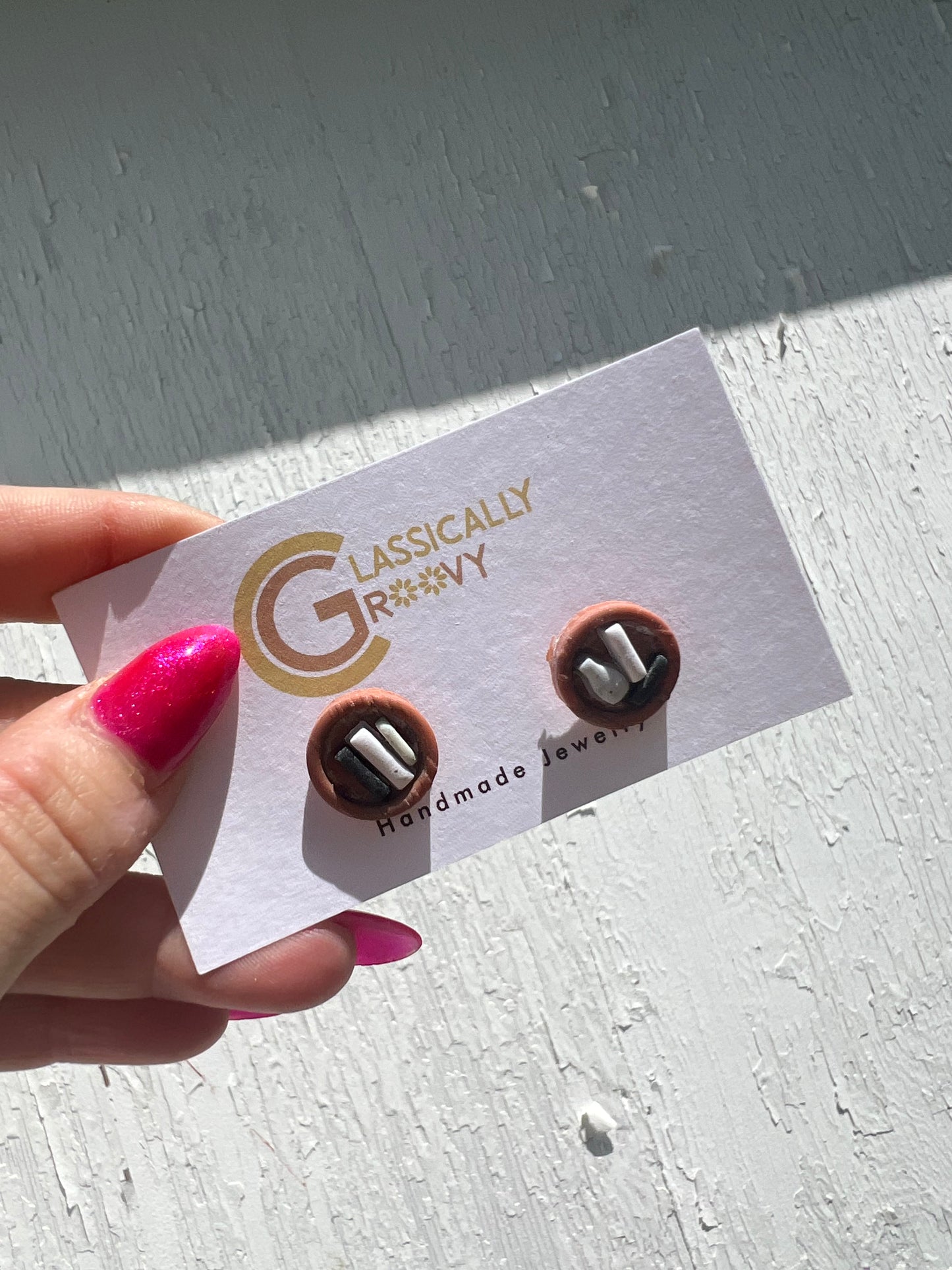 Round Bookshelf Stud Earrings