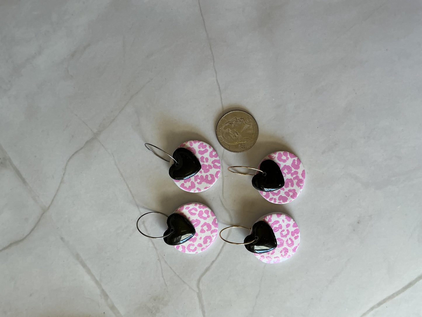Leopard & Heart Hoops