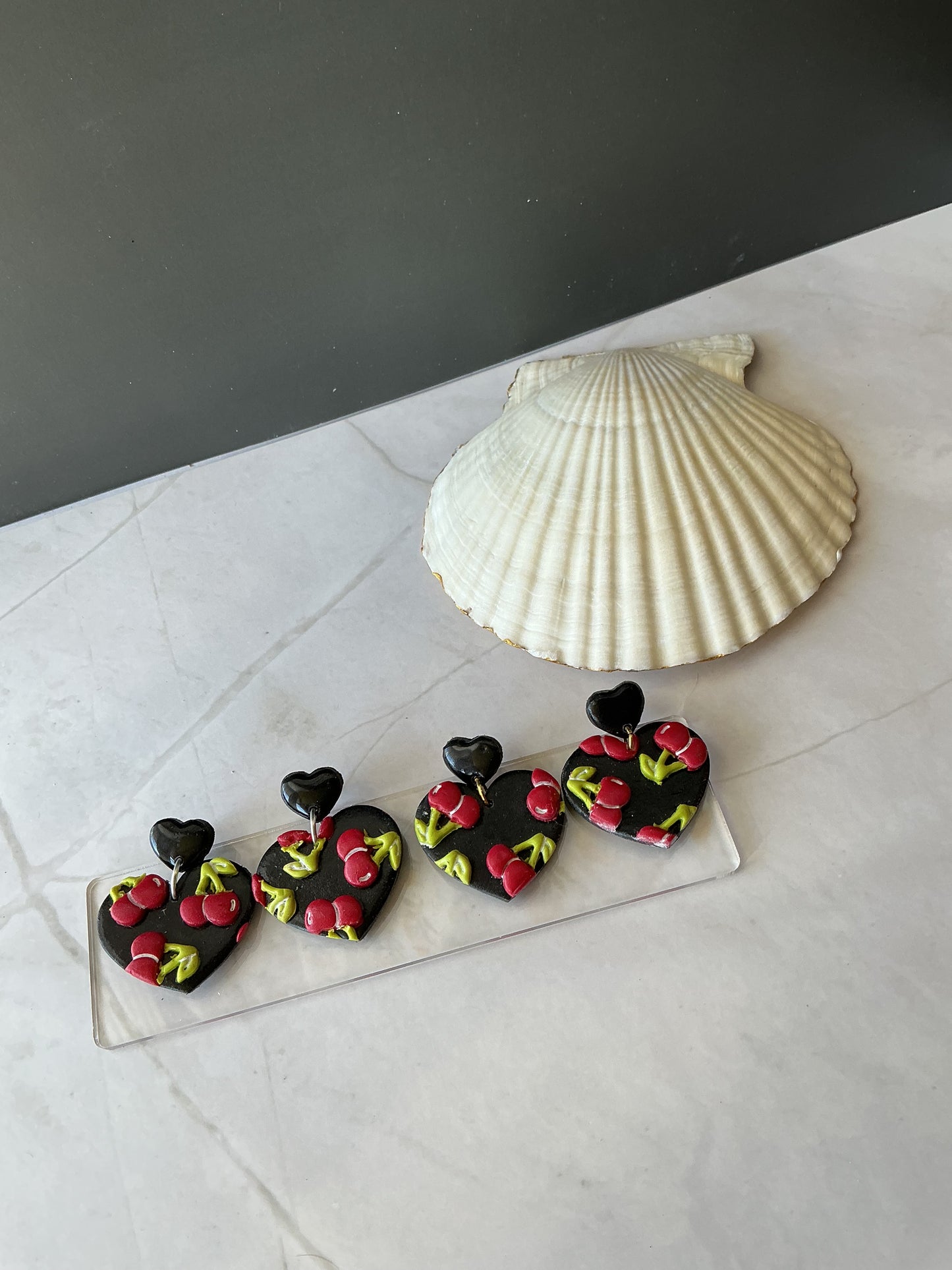 Cherry Heart Earrings
