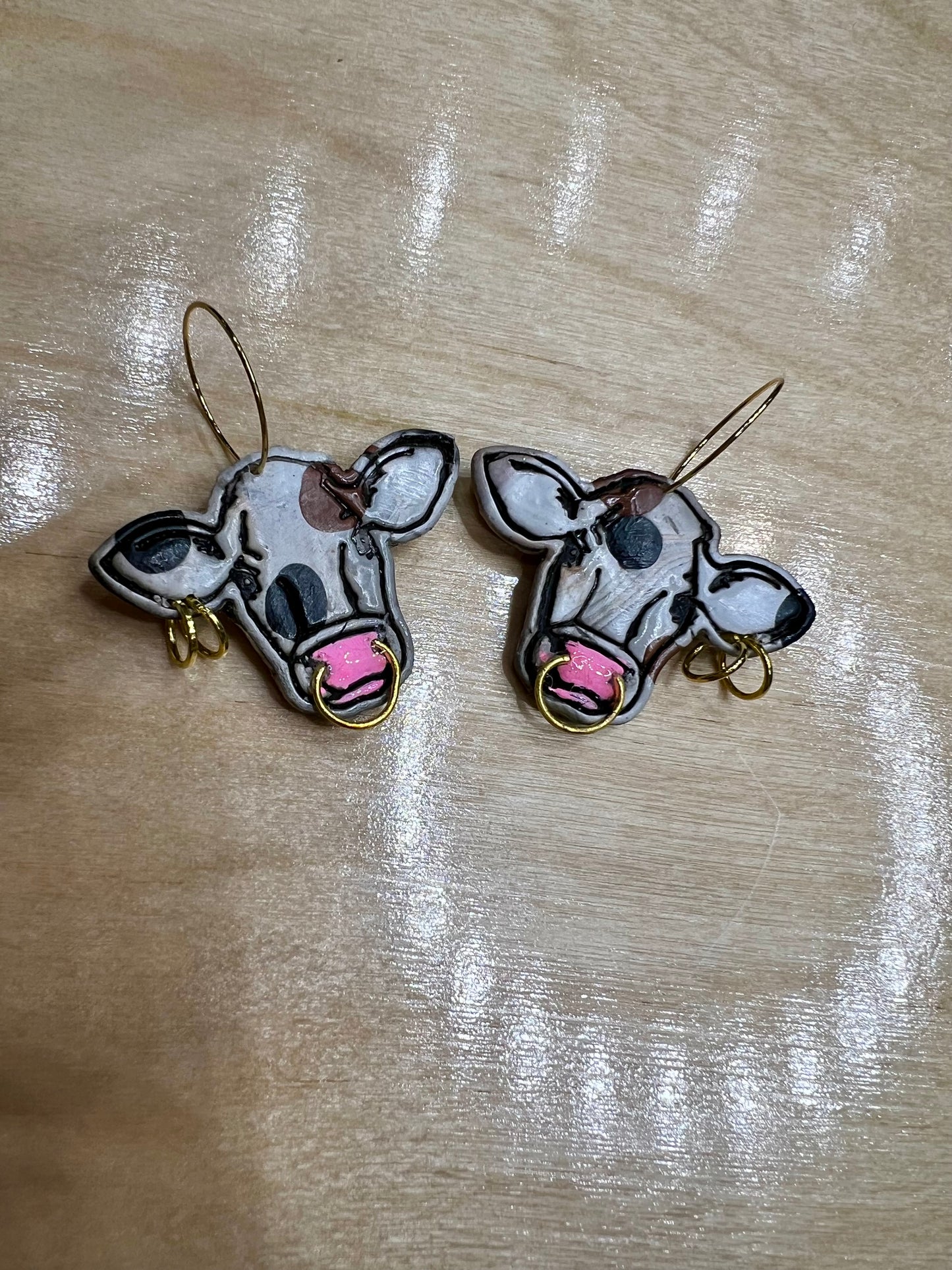 Cow Hoop Earrings